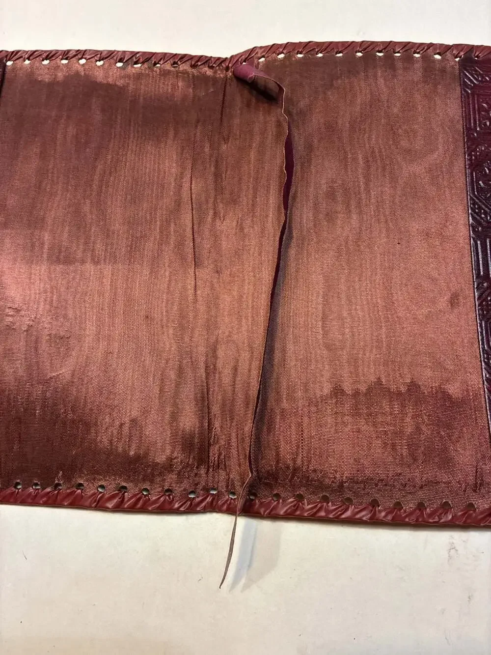 Vintage Hand-Tooled Leather Venice Gondola Embossed Journal Cover